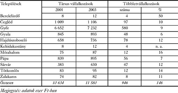 6. táblázat: Vállalkozásösztönző hatás