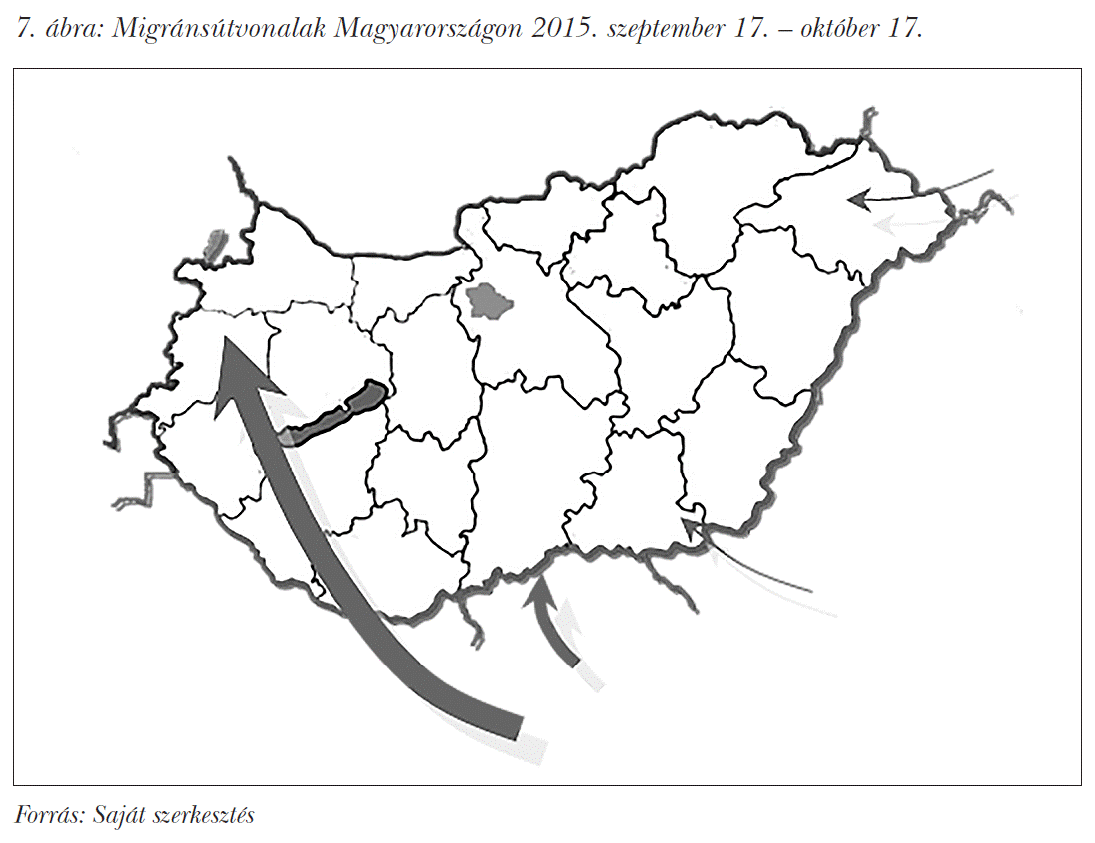 Migránsútvonalak Magyarországon 2015. szeptember 17. – október 17.