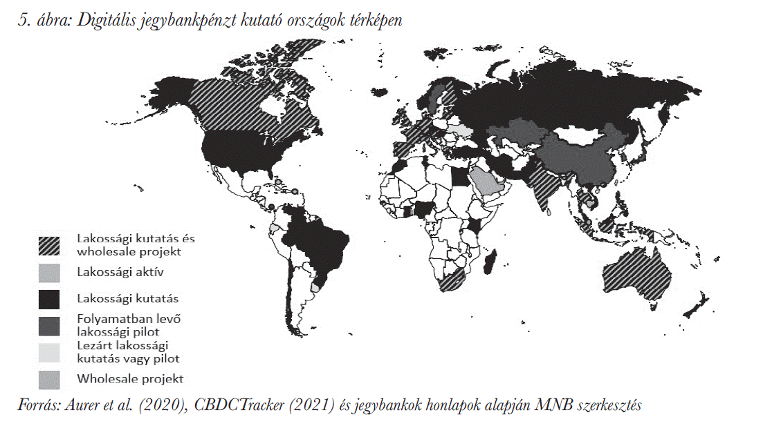 Digitális jegybankpénzt kutató országok térképen</em> 